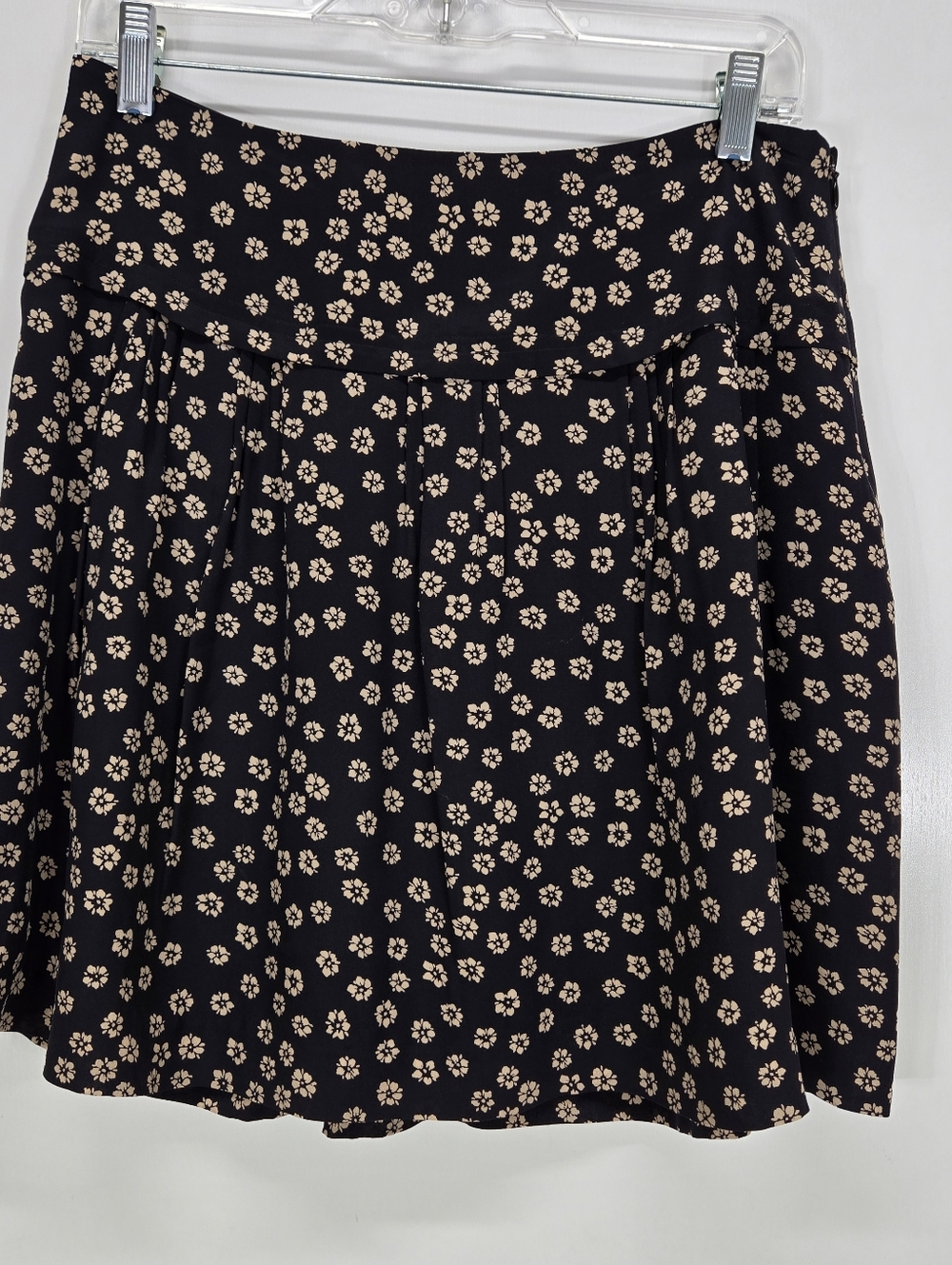 Madewell Navy Floral Silk Mini Skirt Pleated A-Lineā Daisy Print Boho Boho Sz 6